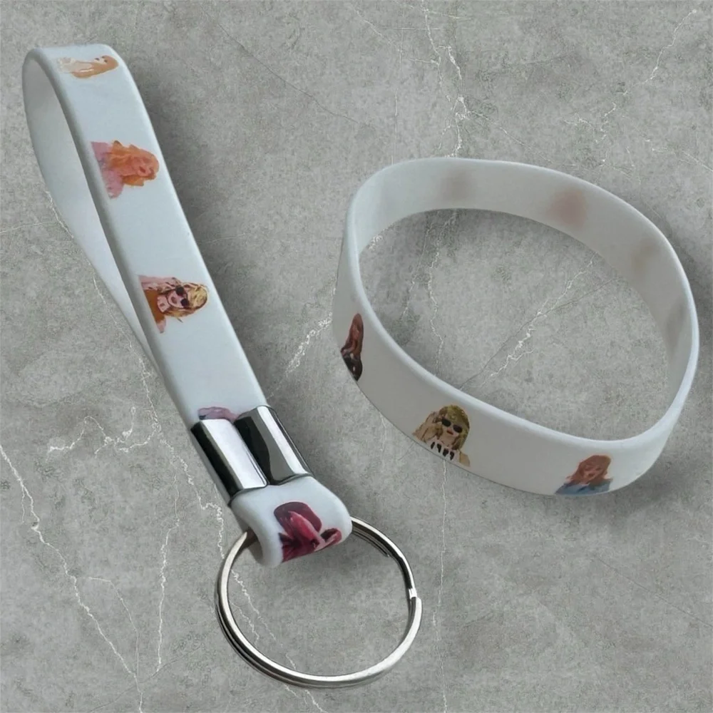 $5 Add-On 🆕Taylor Swift White Bracelet & Wristlet Keychain Set - Picture 3 of 12